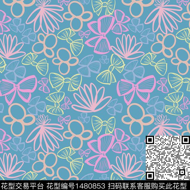 笔触花卉手绘传统印花华亿平台下载（图片编号: 1480853） - 瓦栏（Walan）