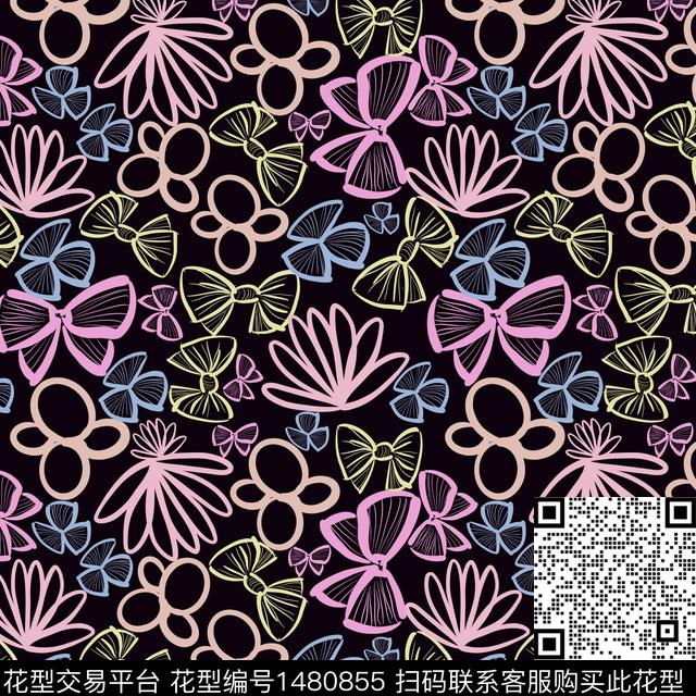 笔触花卉手绘传统印花华亿平台下载（图片编号: 1480855） - 瓦栏（Walan）