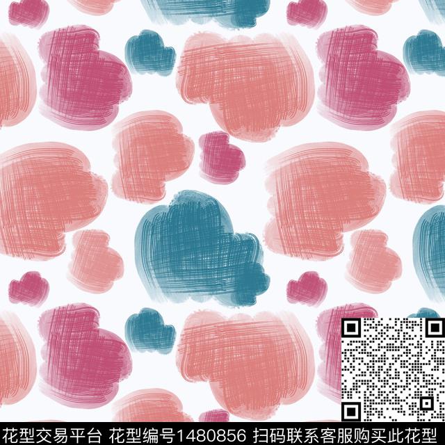 笔触手绘斑块数码印花华亿平台下载（图片编号: 1480856） - 瓦栏（Walan）