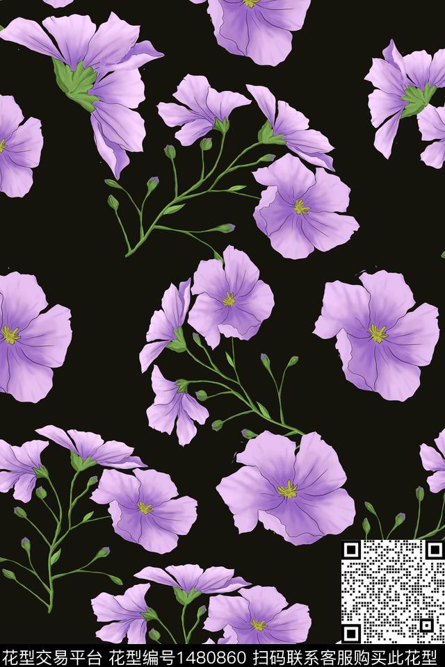 绿植树叶定位花民族风数码印花华亿平台下载（图片编号: 1480860） - 瓦栏（Walan）