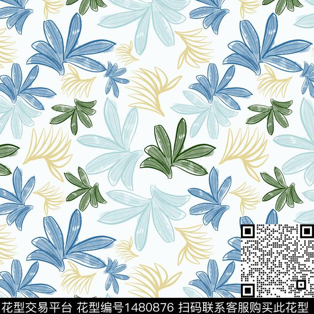 花卉手绘小碎花数码印花华亿平台下载（图片编号: 1480876） - 瓦栏（Walan）