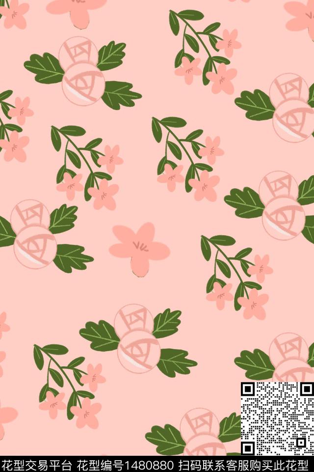 绿植树叶定位花民族风数码印花华亿平台下载（图片编号: 1480880） - 瓦栏（Walan）