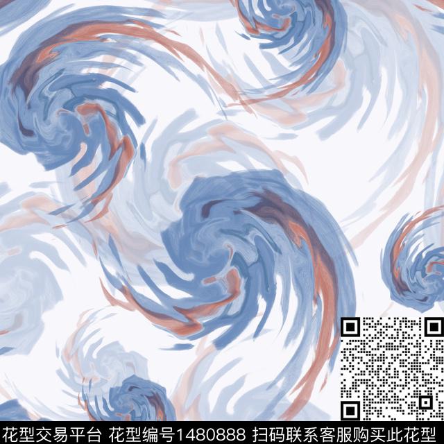 肌理手绘旋转数码印花华亿平台下载（图片编号: 1480888） - 瓦栏（Walan）
