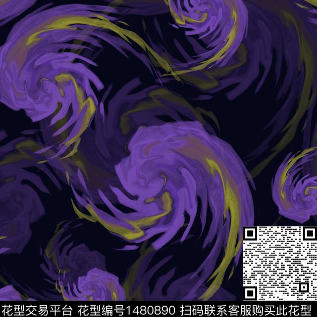 肌理手绘圆形数码印花华亿平台下载（图片编号: 1480890） - 瓦栏（Walan）