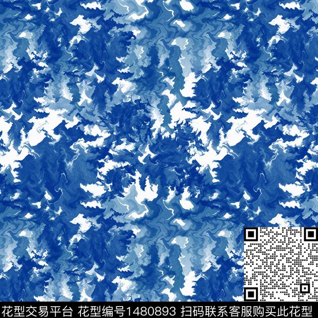 肌理蜡染手绘数码印花华亿平台下载（图片编号: 1480893） - 瓦栏（Walan）