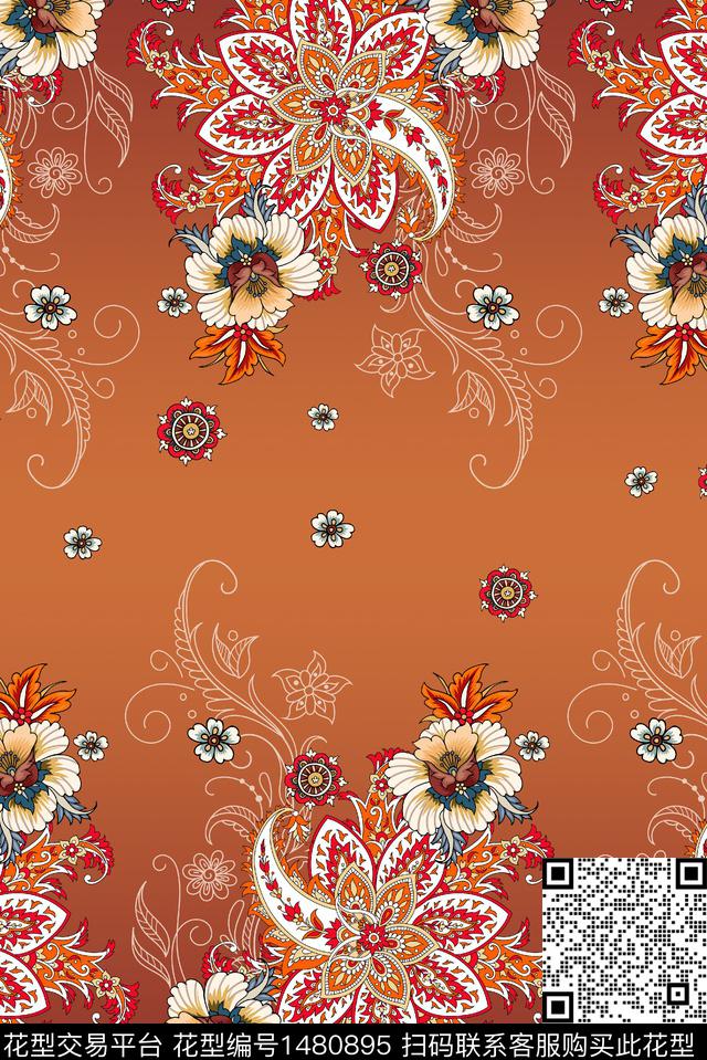 民族风佩斯利春夏华亿平台数码印花华亿平台下载（图片编号: 1480895） - 瓦栏（Walan）