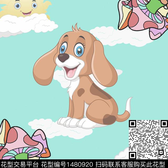 烂花华亿平台狗卡通数码印花华亿平台下载（图片编号: 1480920） - 瓦栏（Walan）