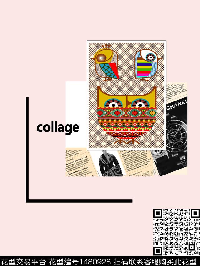 胸前独幅数码华亿平台抽象数码印花华亿平台下载（图片编号: 1480928） - 瓦栏（Walan）