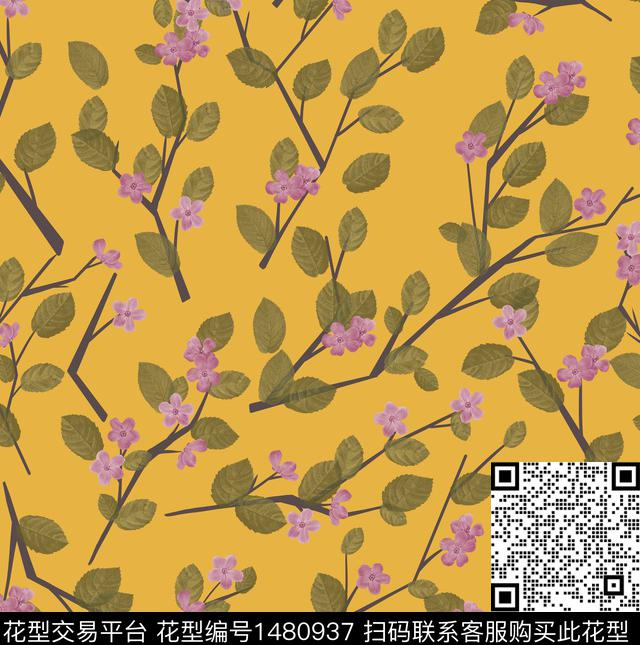 花卉满版散花春夏华亿平台数码印花华亿平台下载（图片编号: 1480937） - 瓦栏（Walan）