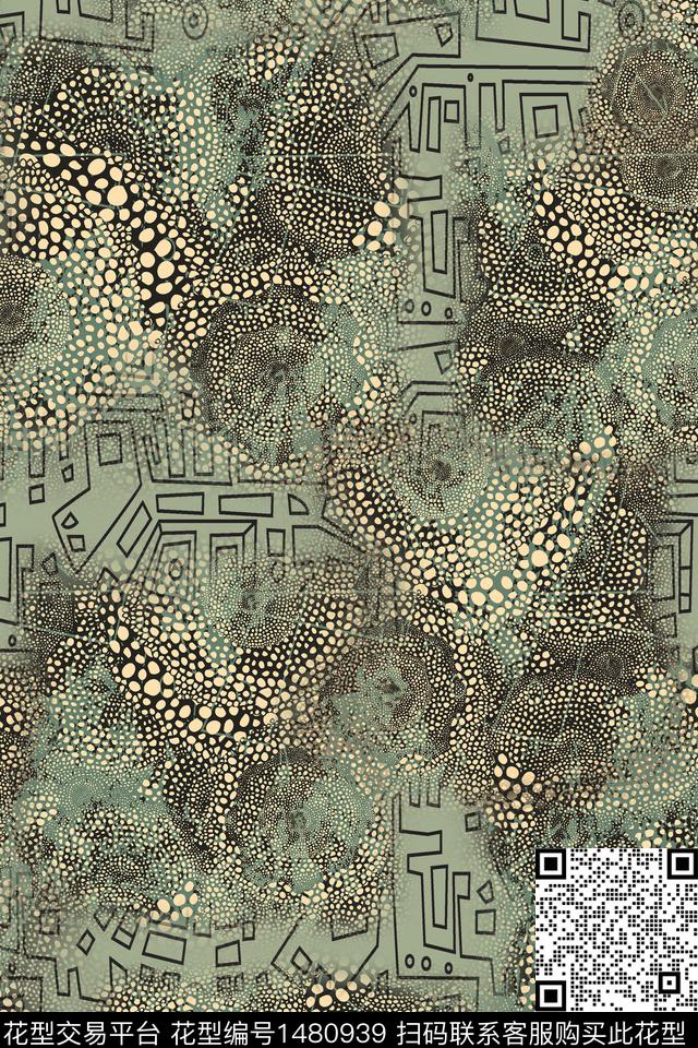 渐变几何中老年数码印花华亿平台下载（图片编号: 1480939） - 瓦栏（Walan）