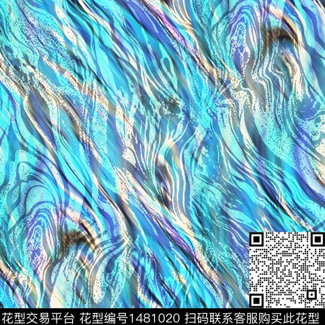 肌理抽象花卉大牌风数码印花华亿平台下载（图片编号: 1481020） - 瓦栏（Walan）