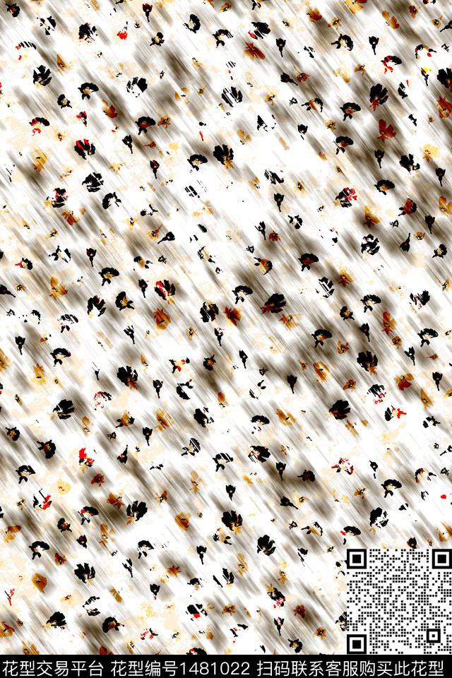 肌理抽象花卉大牌风数码印花华亿平台下载（图片编号: 1481022） - 瓦栏（Walan）