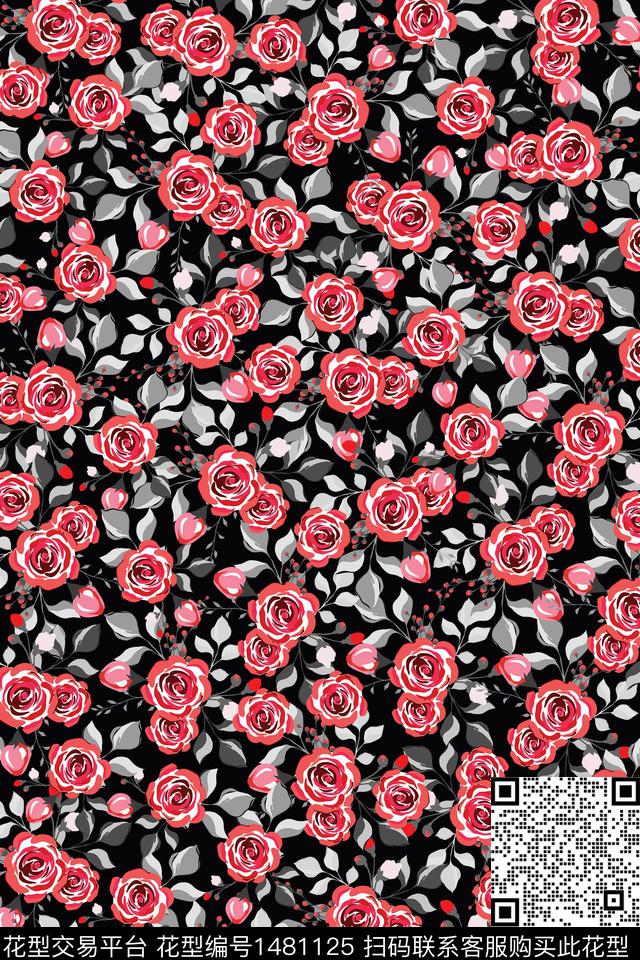 女装大牌风小碎花数码印花华亿平台下载（图片编号: 1481125） - 瓦栏（Walan）