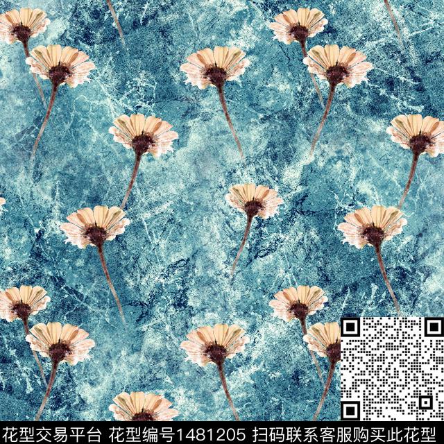 小碎花满版散花水彩花卉数码印花华亿平台下载（图片编号: 1481205） - 瓦栏（Walan）