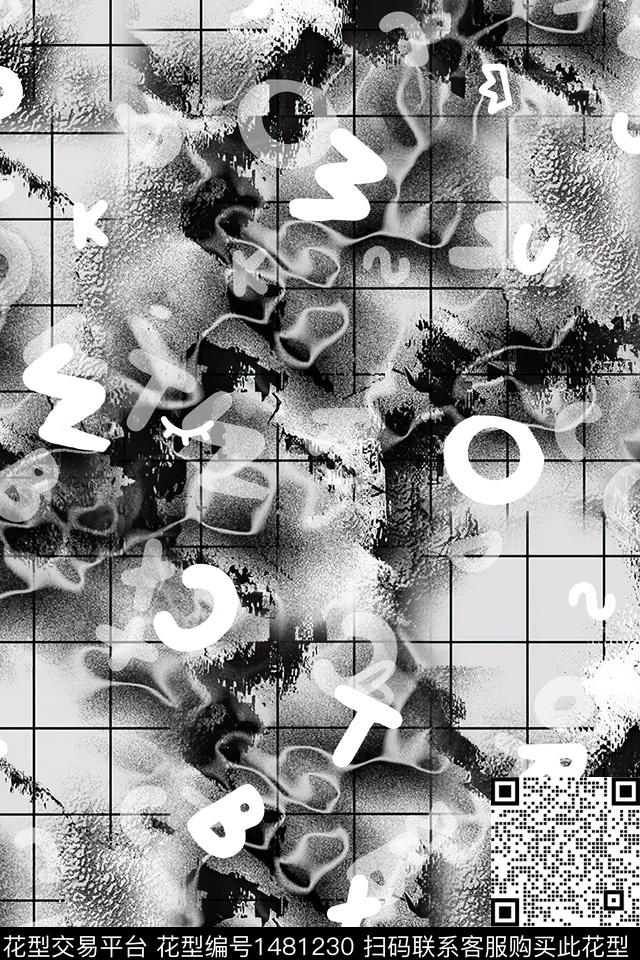 几何时尚文字数码印花华亿平台下载（图片编号: 1481230） - 瓦栏（Walan）