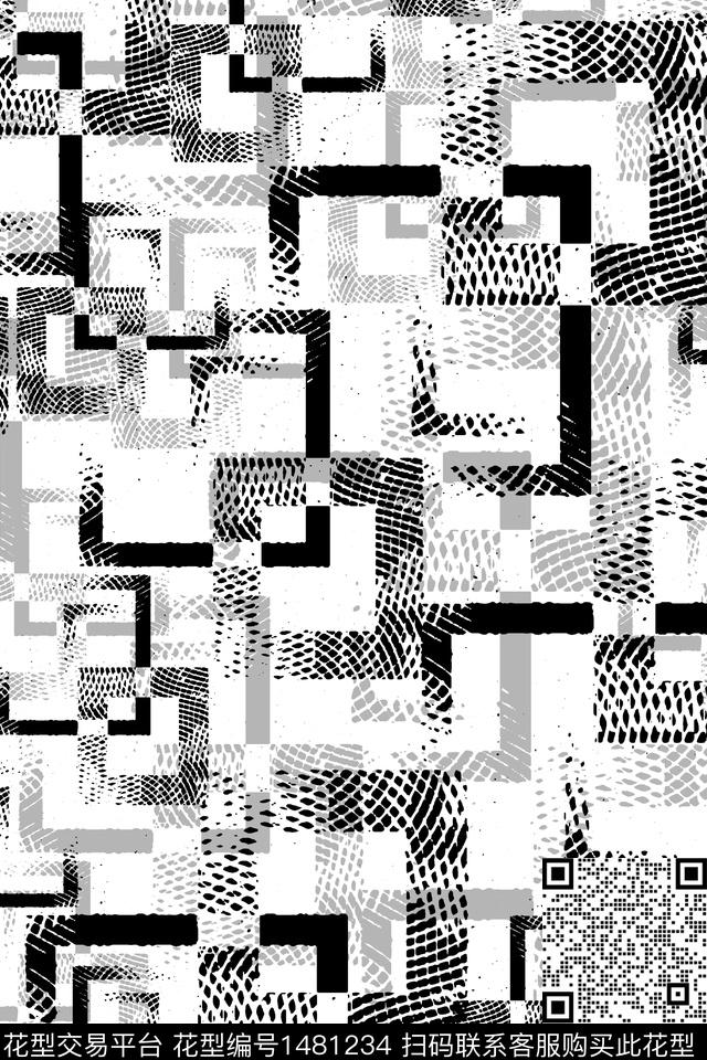 几何男装大牌风数码印花华亿平台下载（图片编号: 1481234） - 瓦栏（Walan）