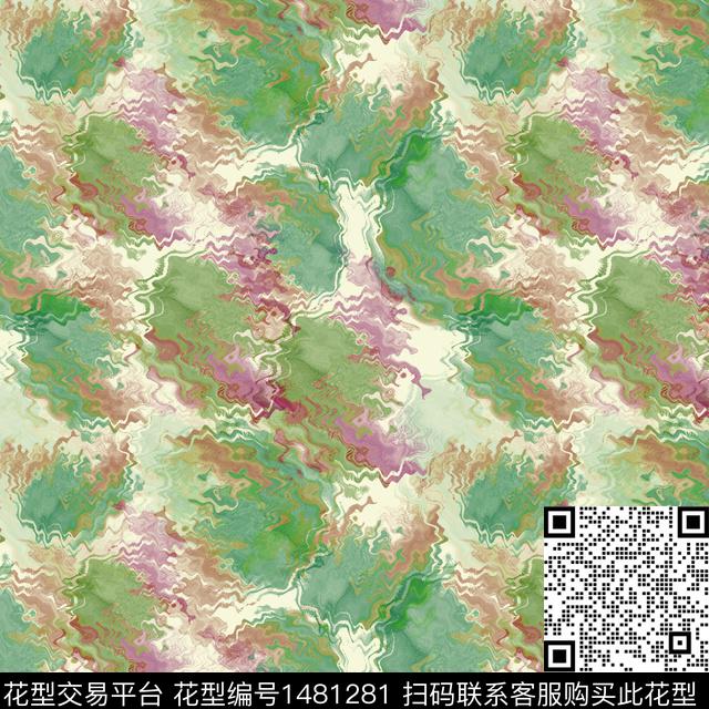 肌理抽象海浪纹数码印花华亿平台下载（图片编号: 1481281） - 瓦栏（Walan）