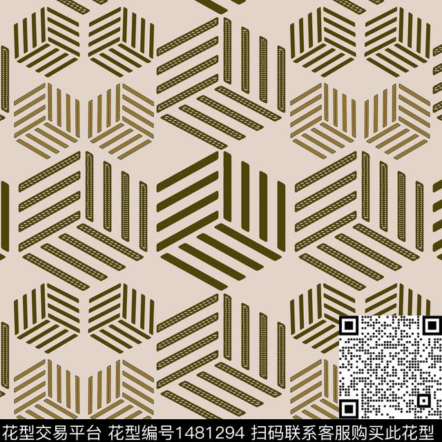 几何格子大牌风传统印花华亿平台下载（图片编号: 1481294） - 瓦栏（Walan）