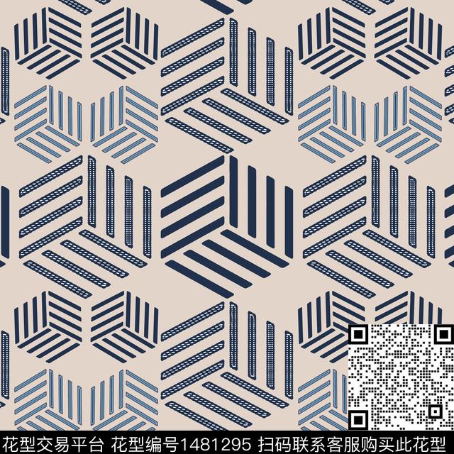 几何格子大牌风传统印花华亿平台下载（图片编号: 1481295） - 瓦栏（Walan）
