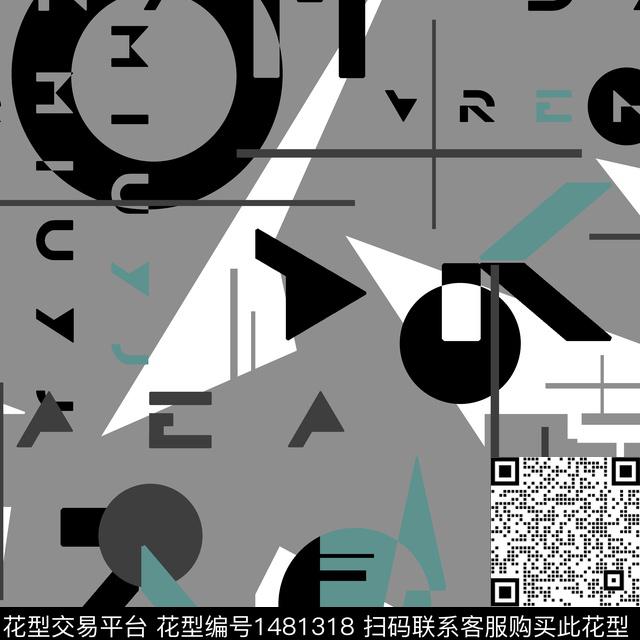 几何字母纸印花传统印花华亿平台下载（图片编号: 1481318） - 瓦栏（Walan）