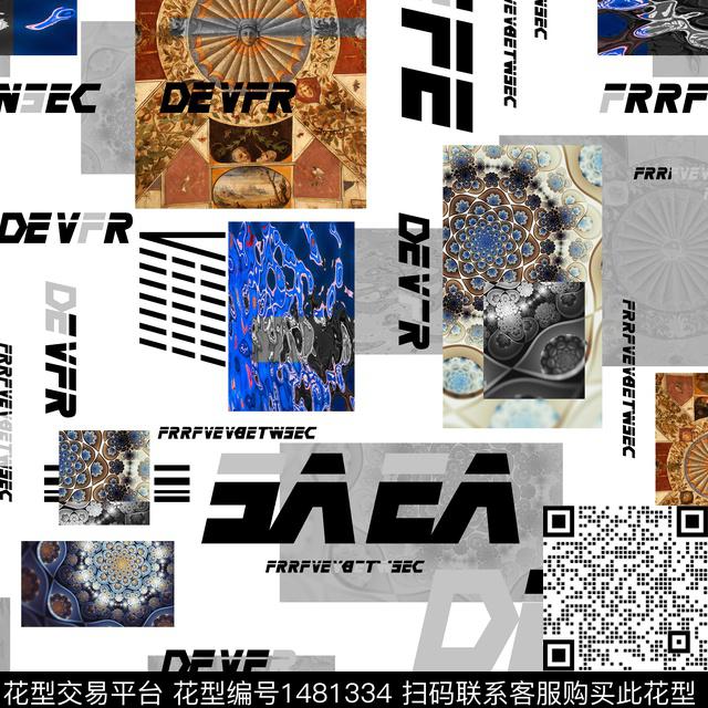 几何字母纸印花传统印花华亿平台下载（图片编号: 1481334） - 瓦栏（Walan）