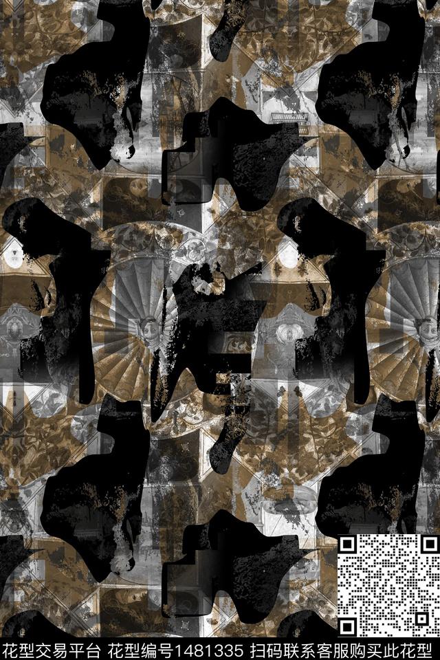 几何纸印花男装传统印花华亿平台下载（图片编号: 1481335） - 瓦栏（Walan）