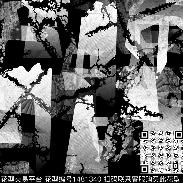 几何纸印花男装传统印花华亿平台下载（图片编号: 1481340） - 瓦栏（Walan）