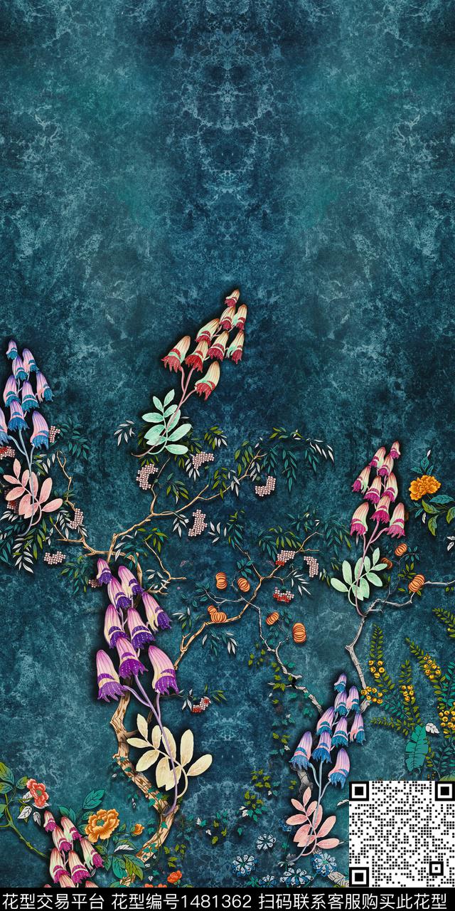 定位花花卉炫彩数码印花华亿平台下载（图片编号: 1481362） - 瓦栏（Walan）