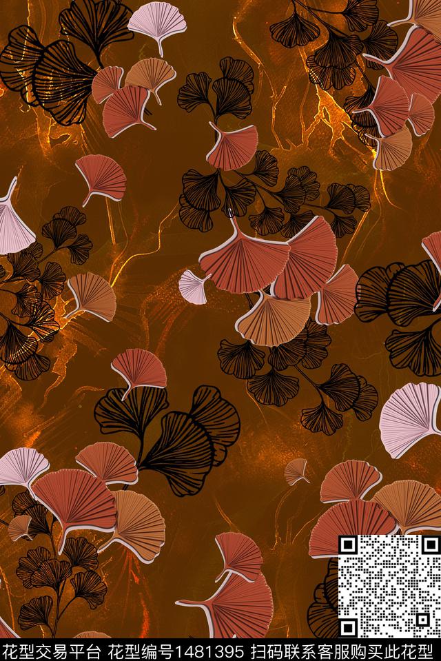 花卉大牌风中国风数码印花华亿平台下载（图片编号: 1481395） - 瓦栏（Walan）