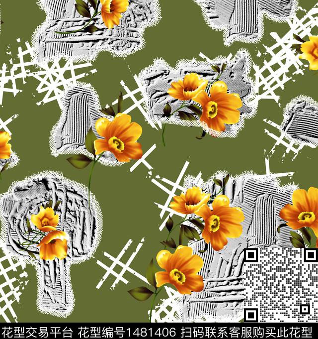 连衣裙女装花卉传统印花华亿平台下载（图片编号: 1481406） - 瓦栏（Walan）