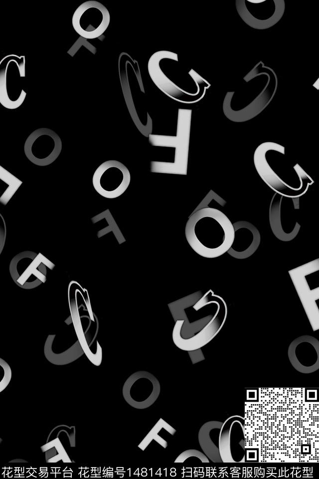 时尚文字男装数码印花华亿平台下载（图片编号: 1481418） - 瓦栏（Walan）