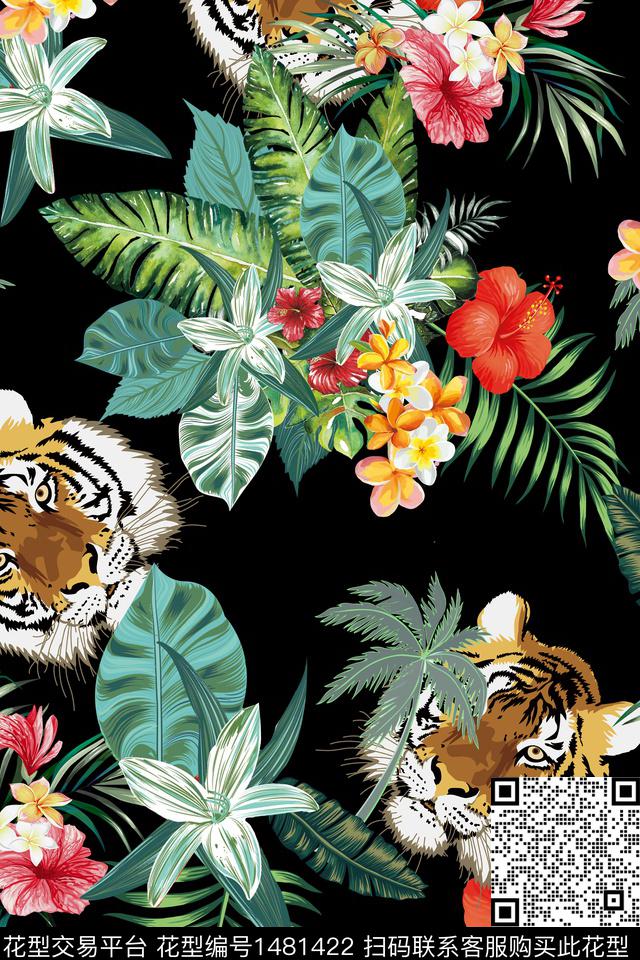 老虎男装热带华亿平台数码印花华亿平台下载（图片编号: 1481422） - 瓦栏（Walan）