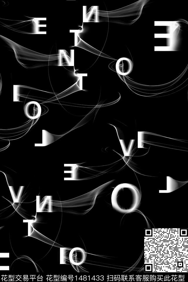 时尚文字男装数码印花华亿平台下载（图片编号: 1481433） - 瓦栏（Walan）