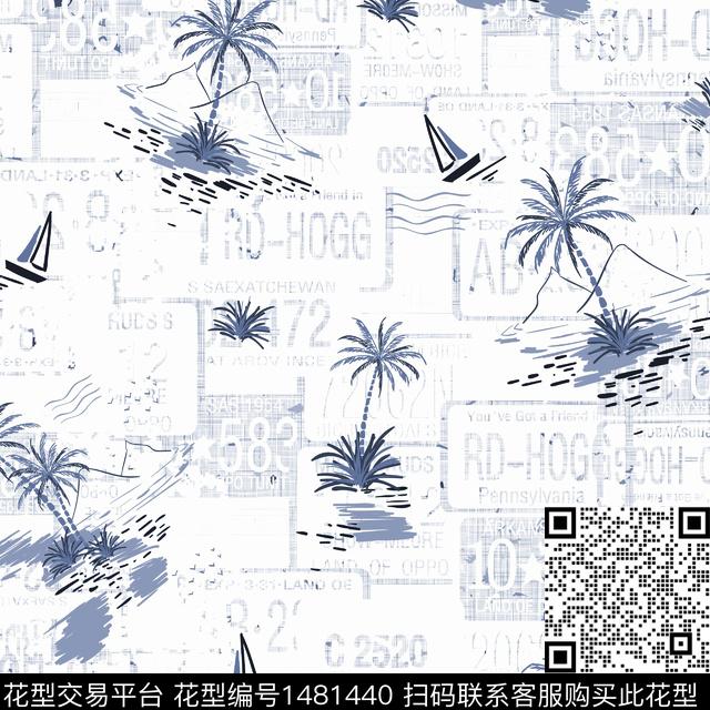 时尚男装海洋数码印花华亿平台下载（图片编号: 1481440） - 瓦栏（Walan）