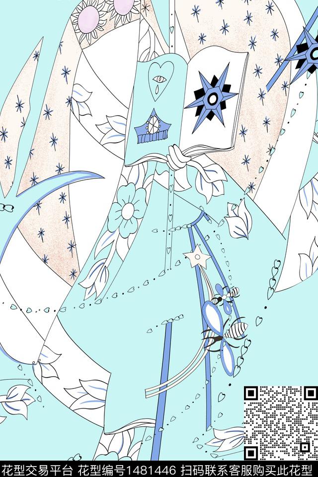 连衣裙几何年轻女性数码印花华亿平台下载（图片编号: 1481446） - 瓦栏（Walan）