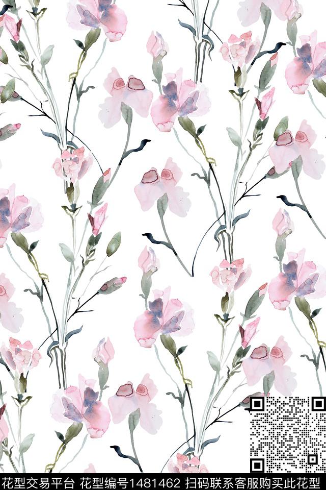 清爽底花卉花卉小清新数码印花华亿平台下载（图片编号: 1481462） - 瓦栏（Walan）