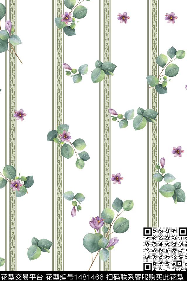 花卉小清新真丝数码印花华亿平台下载（图片编号: 1481466） - 瓦栏（Walan）