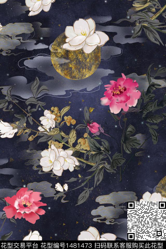 数码华亿平台女装花卉数码印花华亿平台下载（图片编号: 1481473） - 瓦栏（Walan）