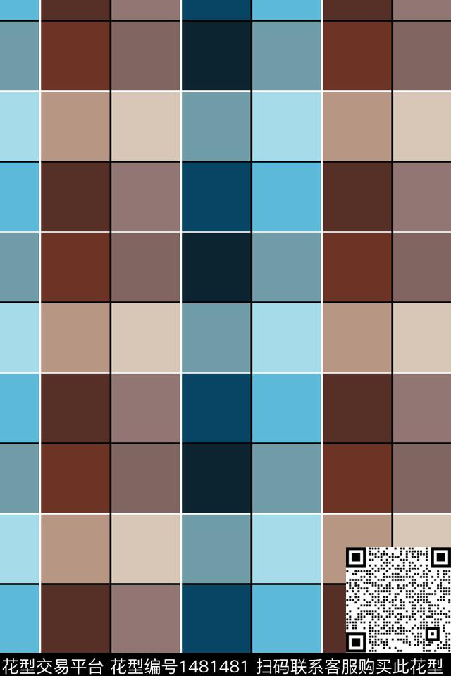 几何格子女装传统印花华亿平台下载（图片编号: 1481481） - 瓦栏（Walan）