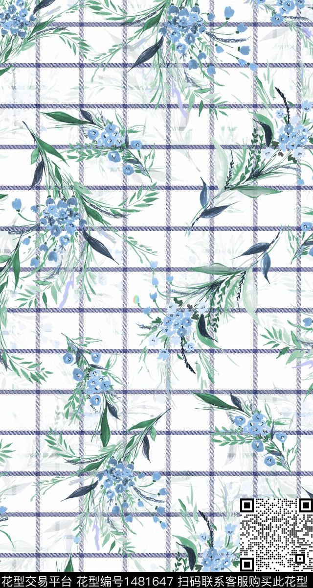 花卉小清新真丝数码印花华亿平台下载（图片编号: 1481647） - 瓦栏（Walan）