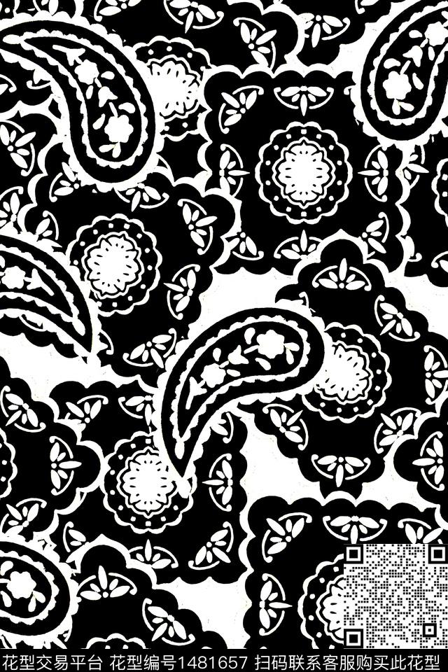 时尚佩斯利男装数码印花华亿平台下载（图片编号: 1481657） - 瓦栏（Walan）