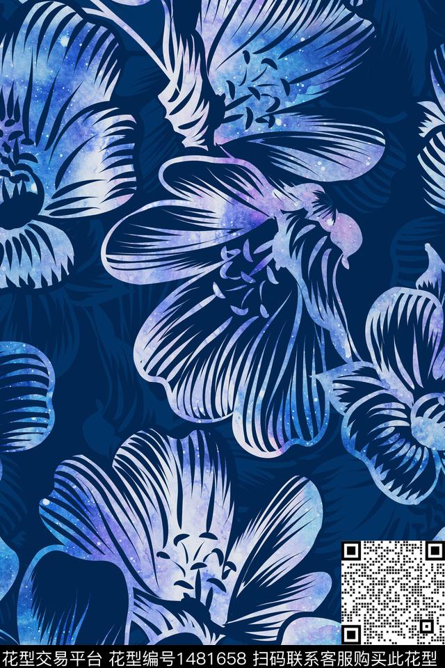 女装花卉植物数码印花华亿平台下载（图片编号: 1481658） - 瓦栏（Walan）