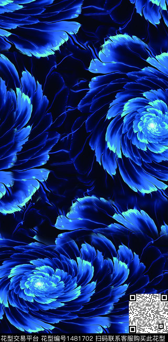 绿植树叶民族风花卉数码印花华亿平台下载（图片编号: 1481702） - 瓦栏（Walan）