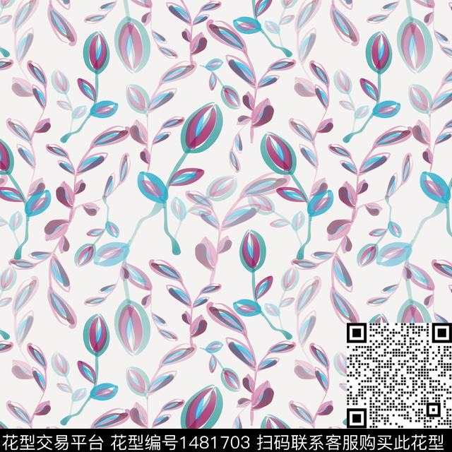 花卉手绘小碎花数码印花华亿平台下载（图片编号: 1481703） - 瓦栏（Walan）