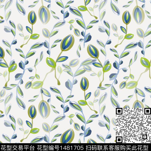 花卉手绘小碎花数码印花华亿平台下载（图片编号: 1481705） - 瓦栏（Walan）