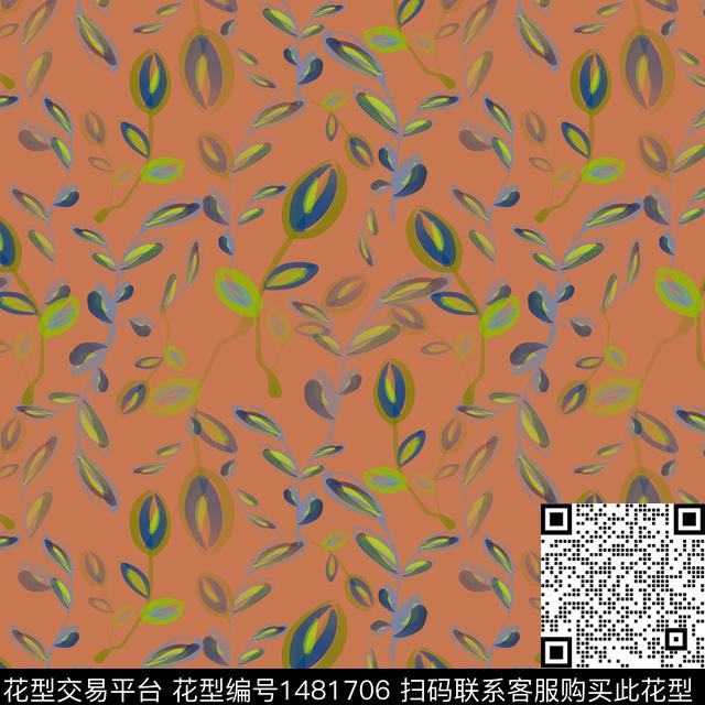 花卉手绘小碎花数码印花华亿平台下载（图片编号: 1481706） - 瓦栏（Walan）
