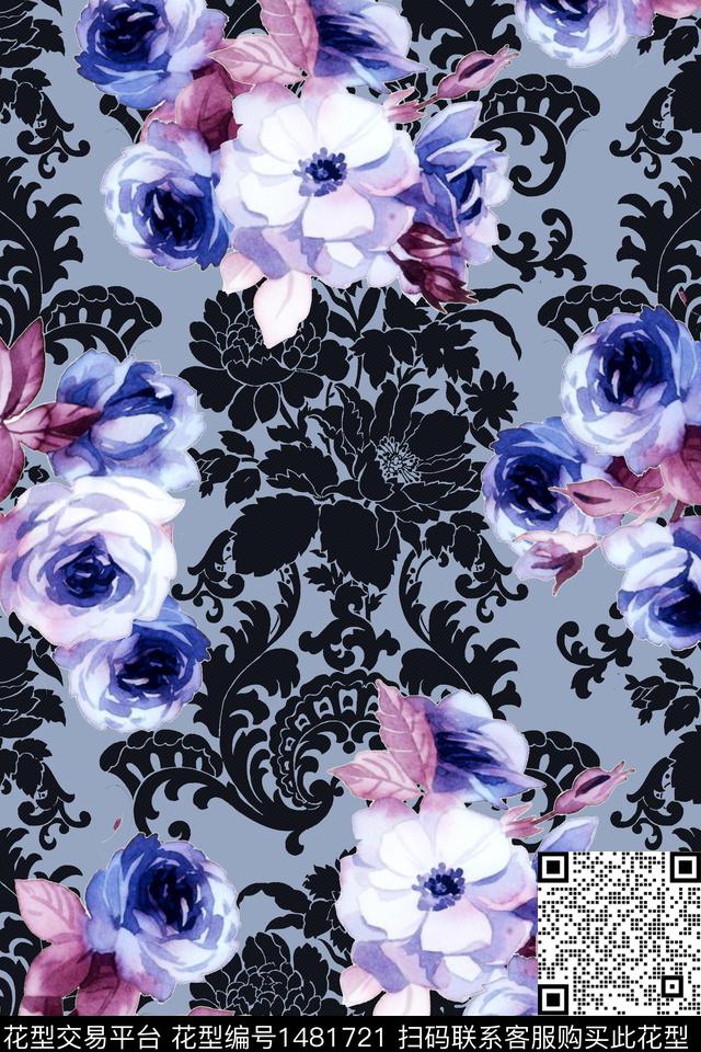 复古小清新小碎花数码印花华亿平台下载（图片编号: 1481721） - 瓦栏（Walan）