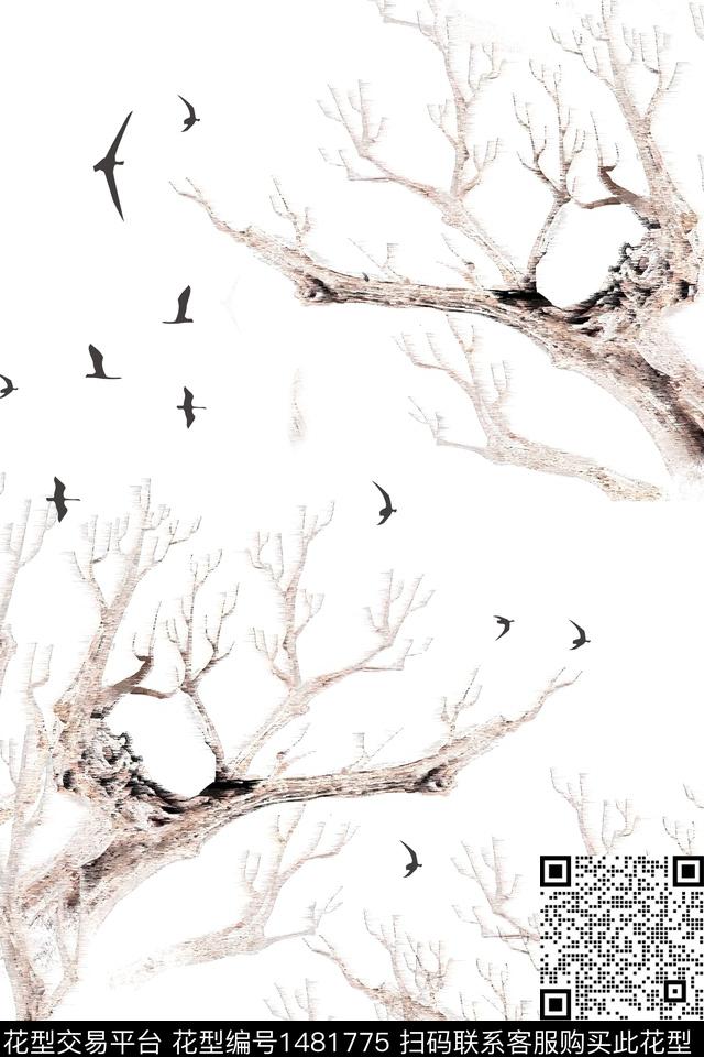 树林男装满版花数码华亿平台数码印花华亿平台下载（图片编号: 1481775） - 瓦栏（Walan）