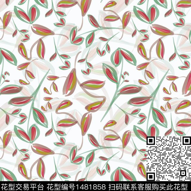 花卉手绘小碎花数码印花华亿平台下载（图片编号: 1481858） - 瓦栏（Walan）