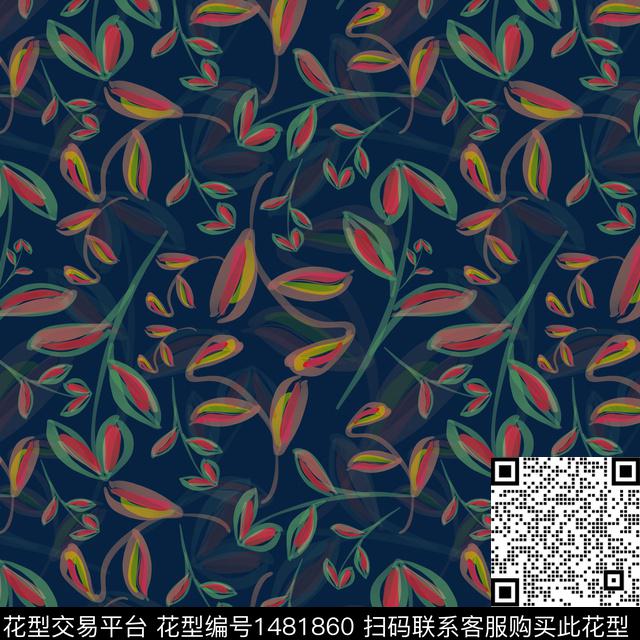花卉手绘小碎花数码印花华亿平台下载（图片编号: 1481860） - 瓦栏（Walan）